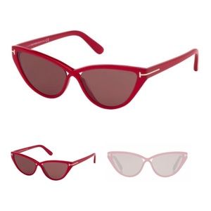 TOM FORD Charlie 02 red cateye sunglasses